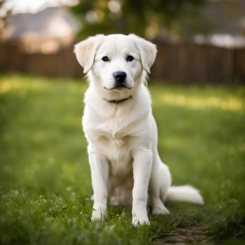 lifespan of Gorgeous Great Pyrenees Pitbull mix in a field