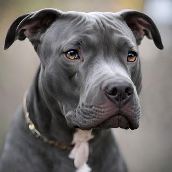 grey dog that looks like a pitbull