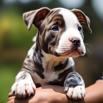 chocolate merle pitbull-puppy